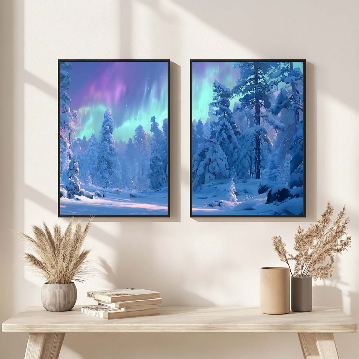 Abstract Landscape Aurora Forest Fantasy