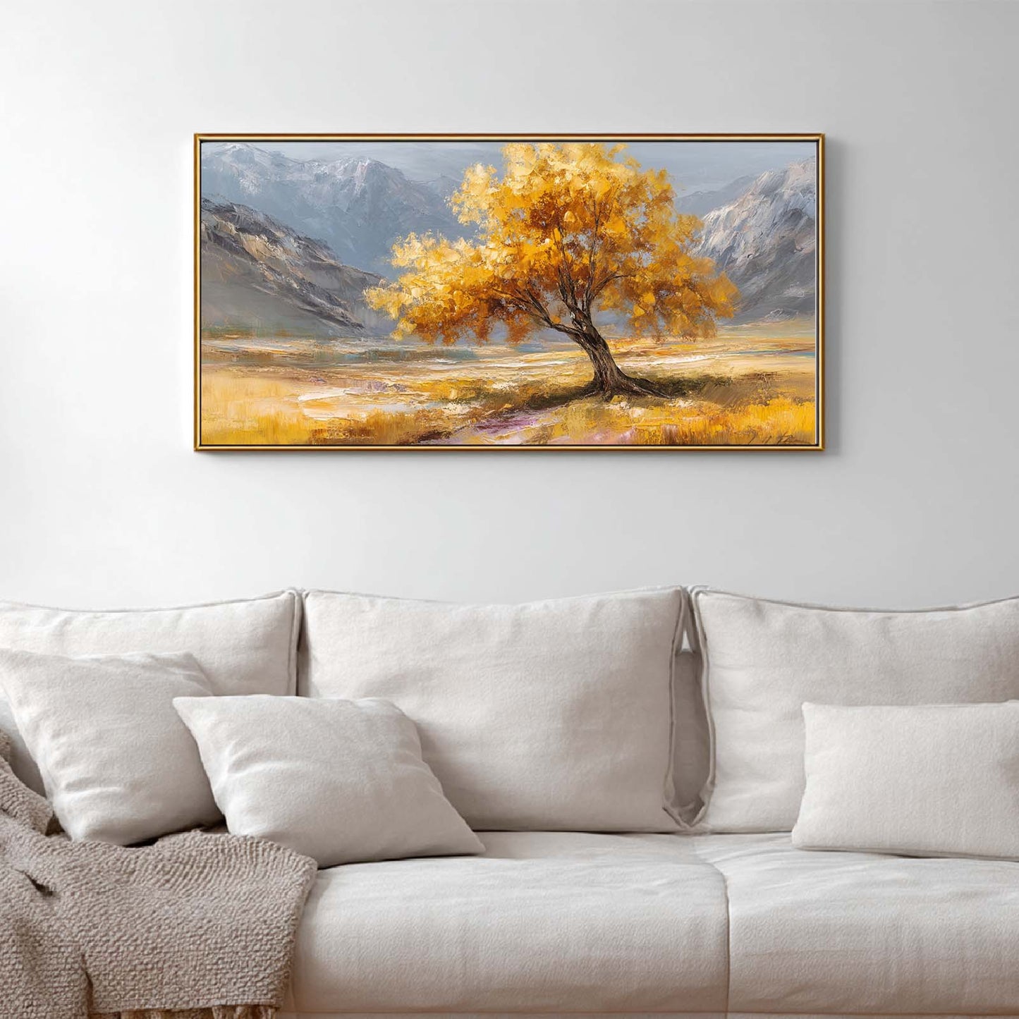 Golden Tree Abstract Oil Painting