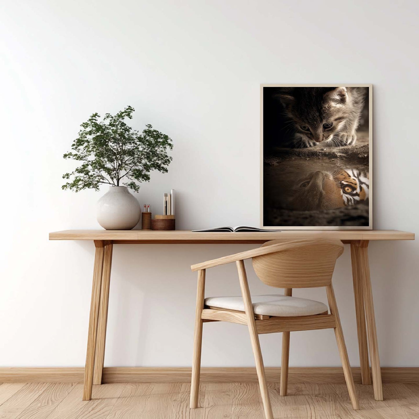 Abstract Oil Painting Kitten and Tiger Inspirational