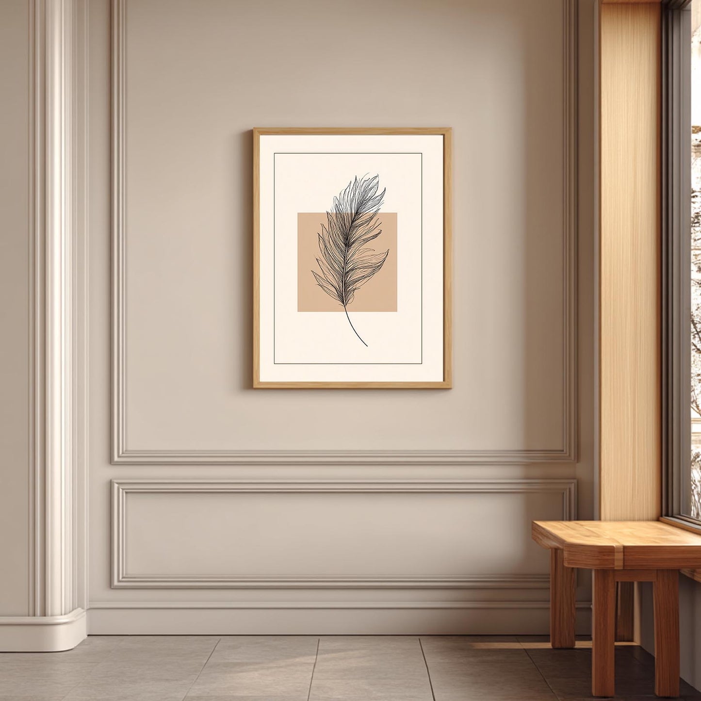 Abstract Beige Feather
