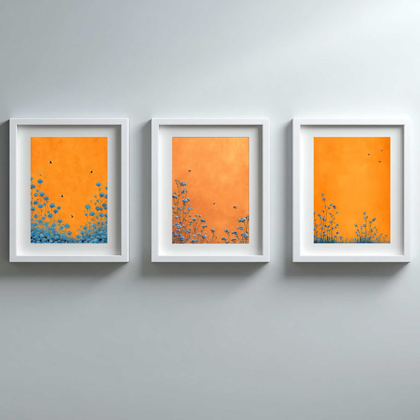Abstract Bee Blue Flower