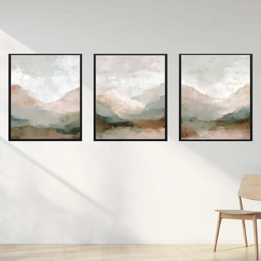 Abstract Landscape Modern Colors Canvas Paintin Wall Art for Bathroom Decoration, Poster Print, Frameless
