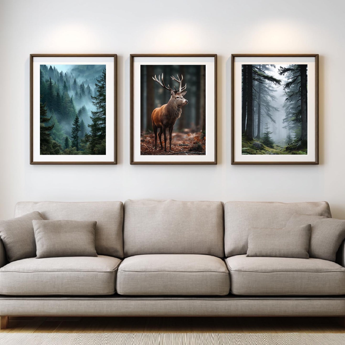Modern Nordic Mountain Forest Deer