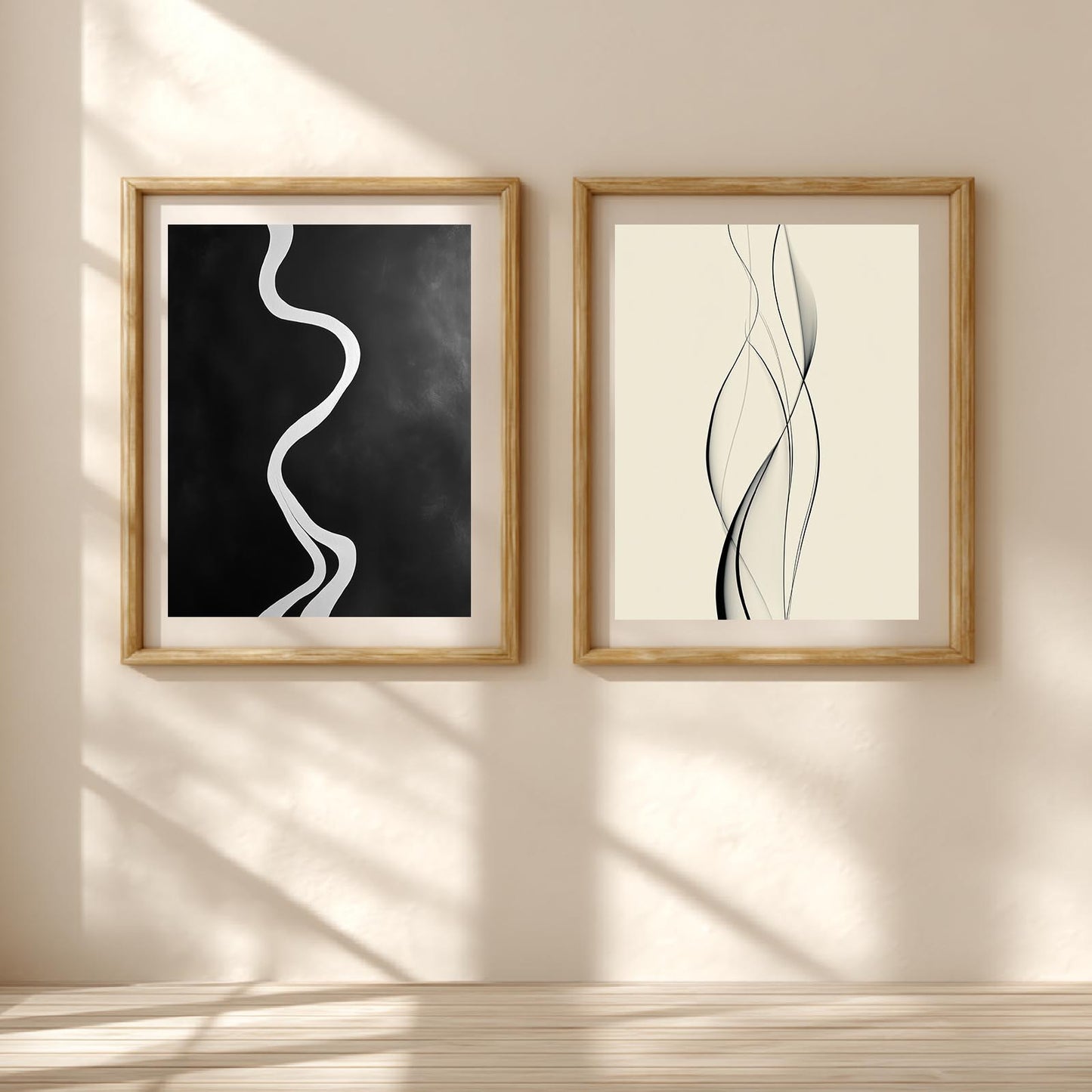 Abstract Beige&Black Minimalist