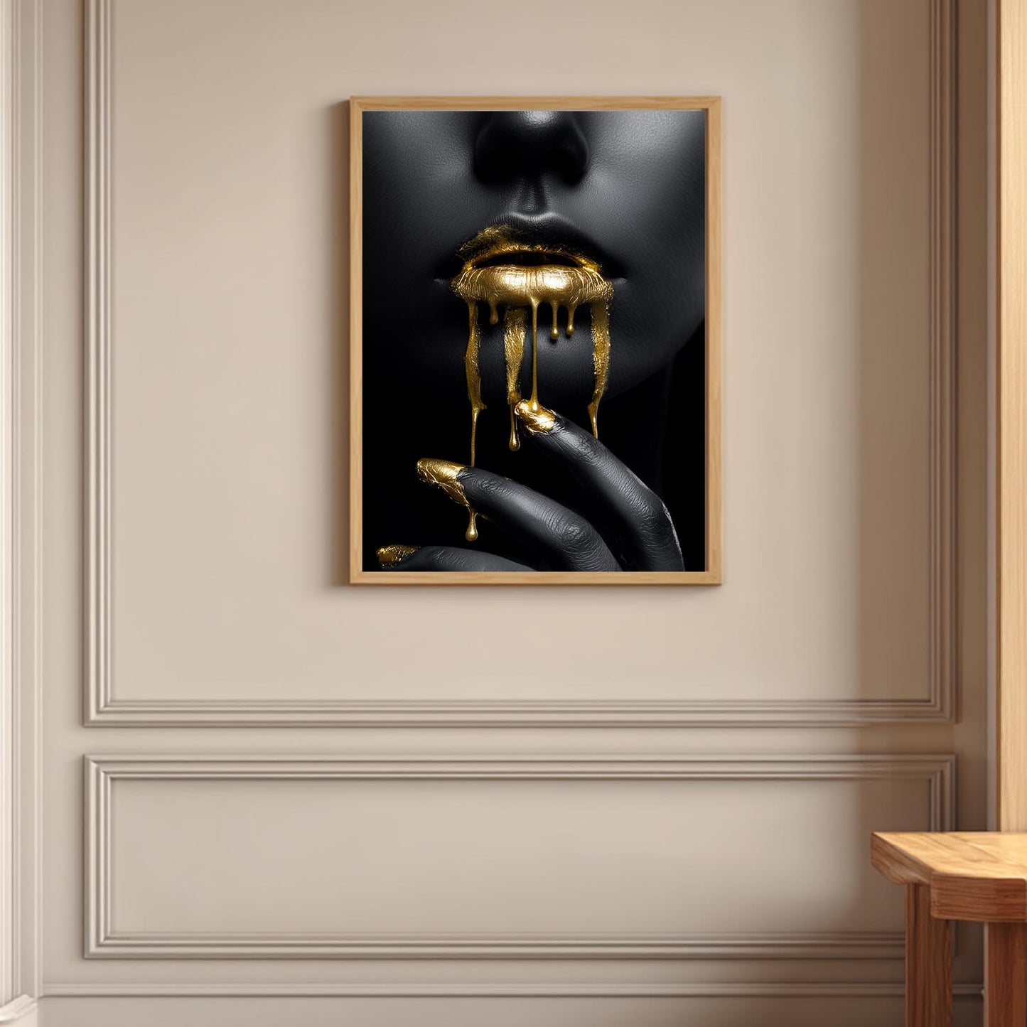 Beautiful African Woman Golden Liquid