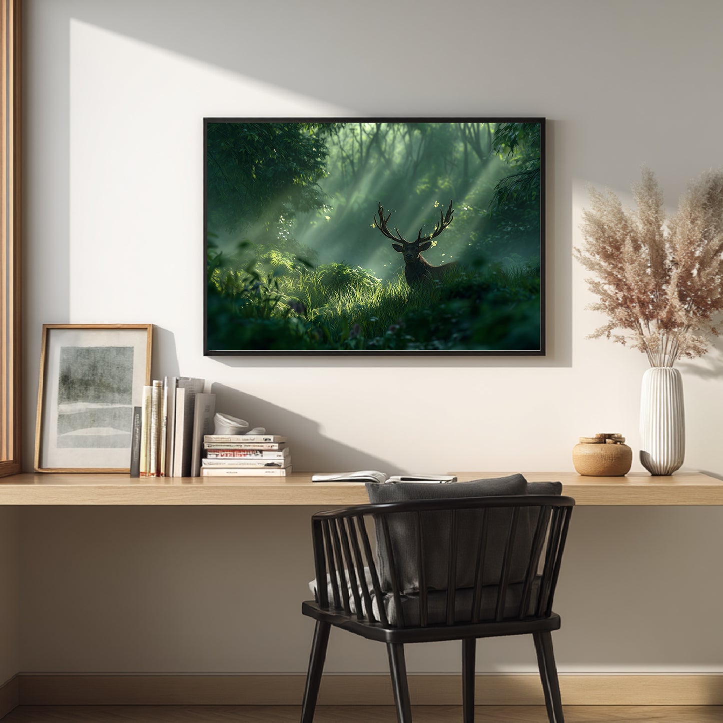 Nature Animal Deer in The Forest Abstract Landscape Sunlight
