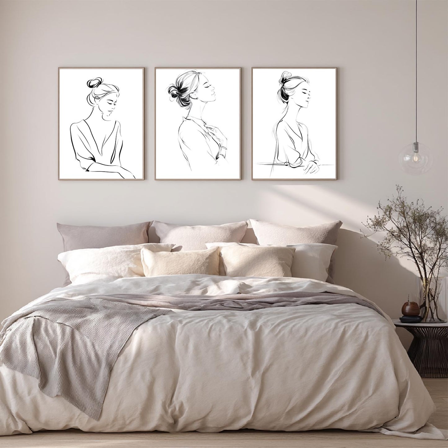 Black and White Minimalism Women Lines