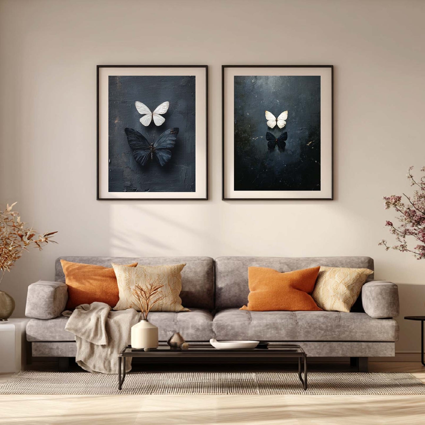Canvas Painting Abstract Black White Butterfly Wall Art Pictures for Living Room Bedroom Decoration Canvas Pictures Poster Frameless