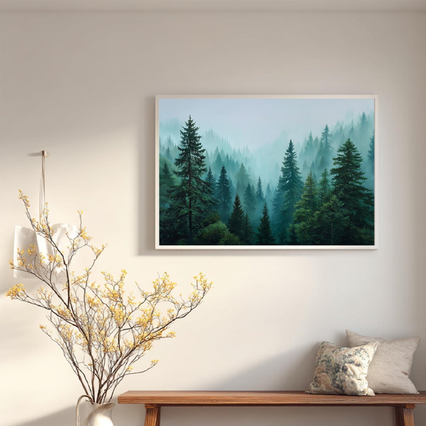 Nordic Mountain Mist Abstract Landscape