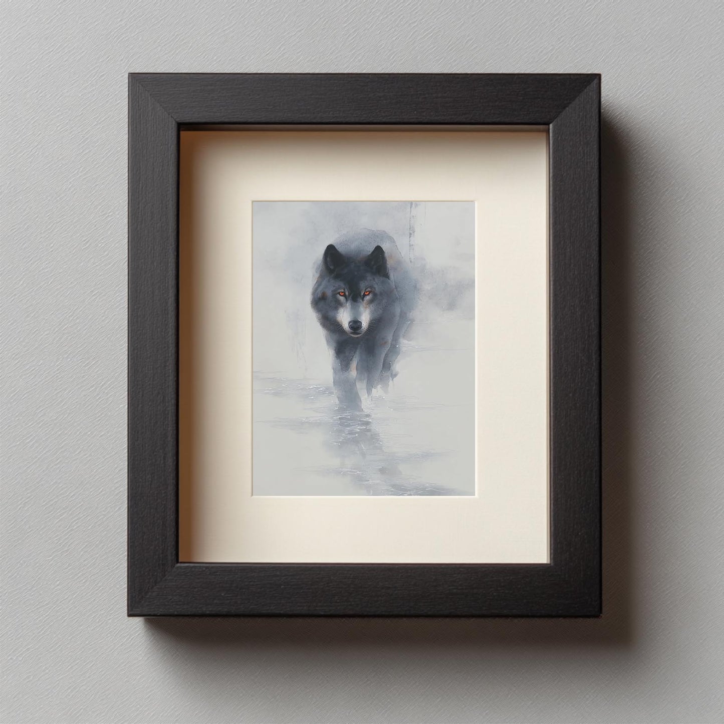 Ink Wash Style Wolf Animal Abstract