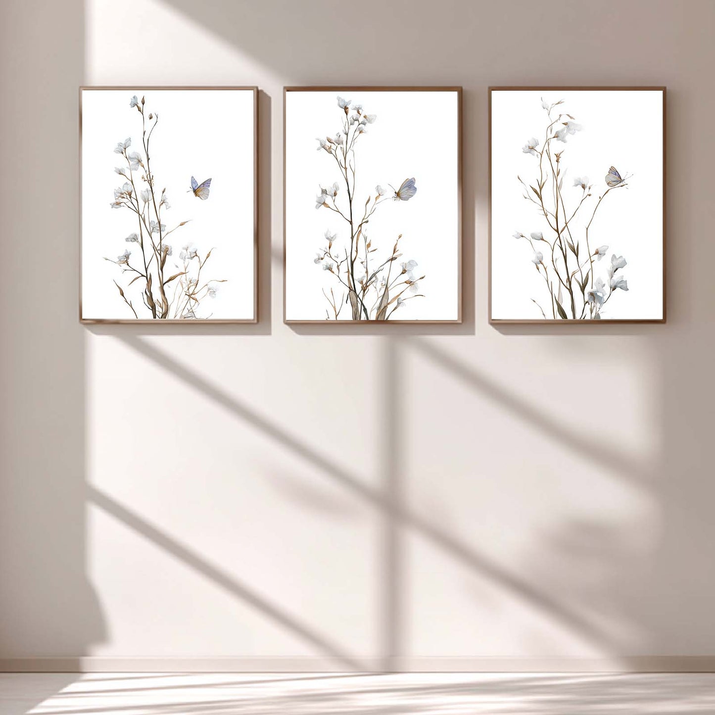 Abstract Flower Green Leaves Plant Canvas Painting Wall Art for Living Room Bedroom Decoration, Poster Print, Frameless