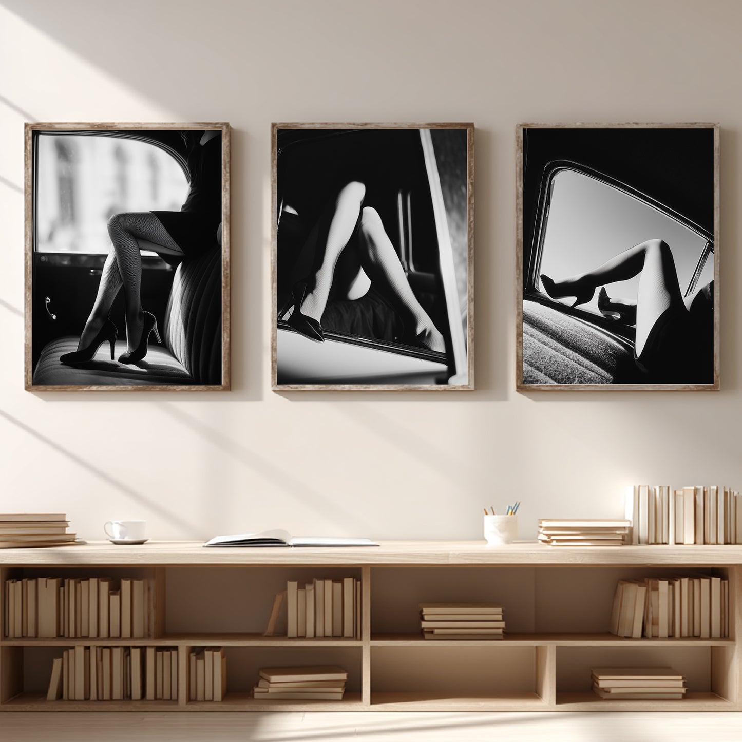 Modern Sexy Beautiful Girl Black and White Canvas Painting – Wall Art for Living Room Bedroom Decoration, Poster Print, Frameless