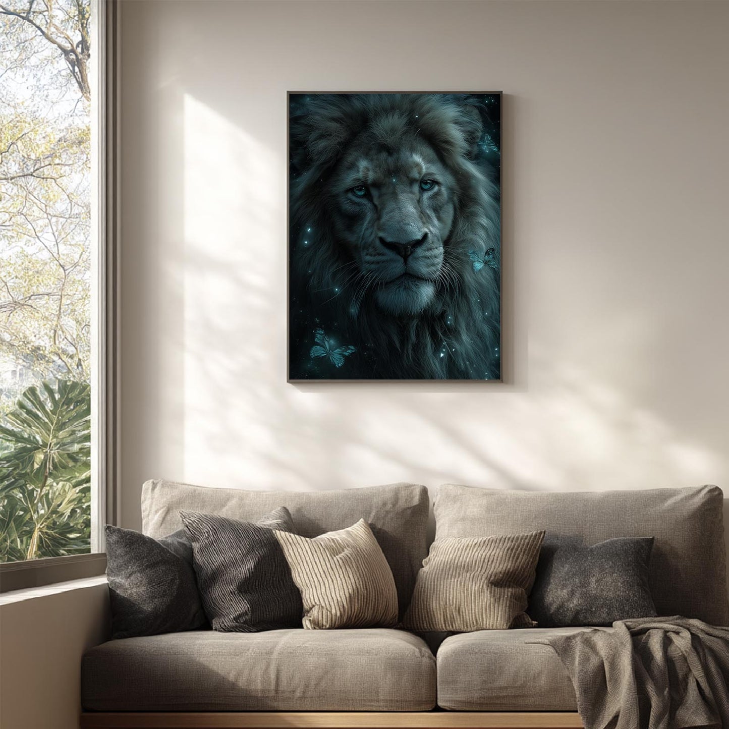 Abstract Animal Lion Tiger Blue Butterfly
