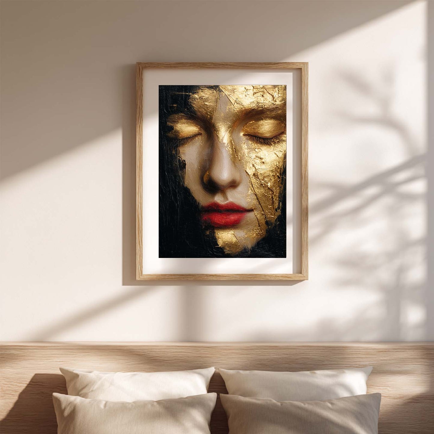 Abstract Female Portrait Red Lips