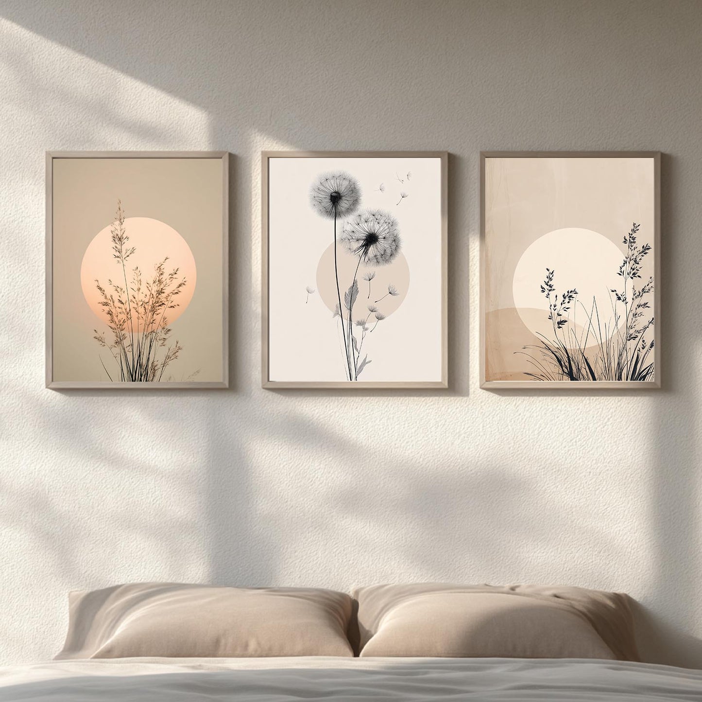 Abstract Plants Nature Beige Dandelion