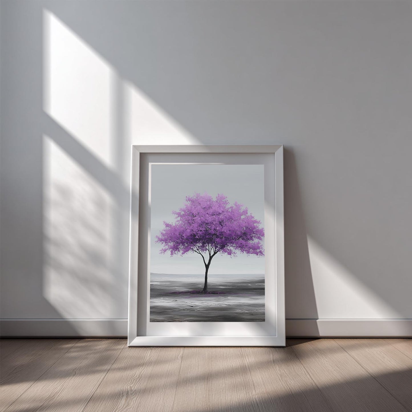 Purple Tree Nature Abstract Black and White