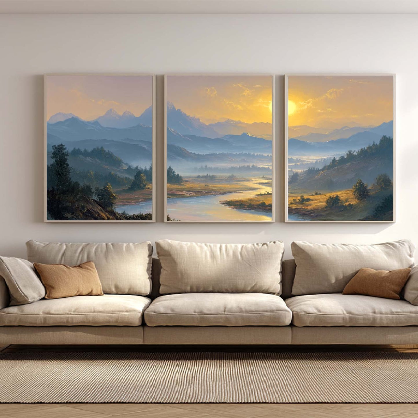 Abstract valley sunset landscape