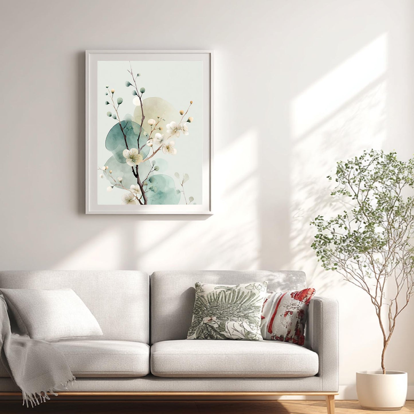 Abstract Beige and Green Plants