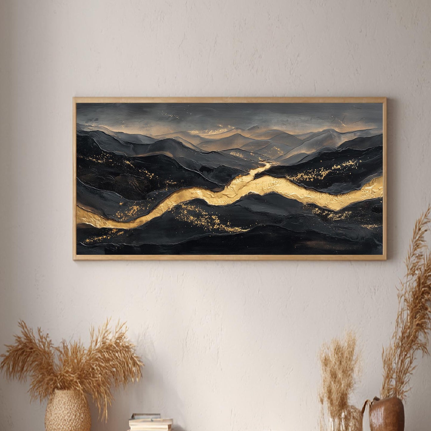 Black Gold Abstract Landscape