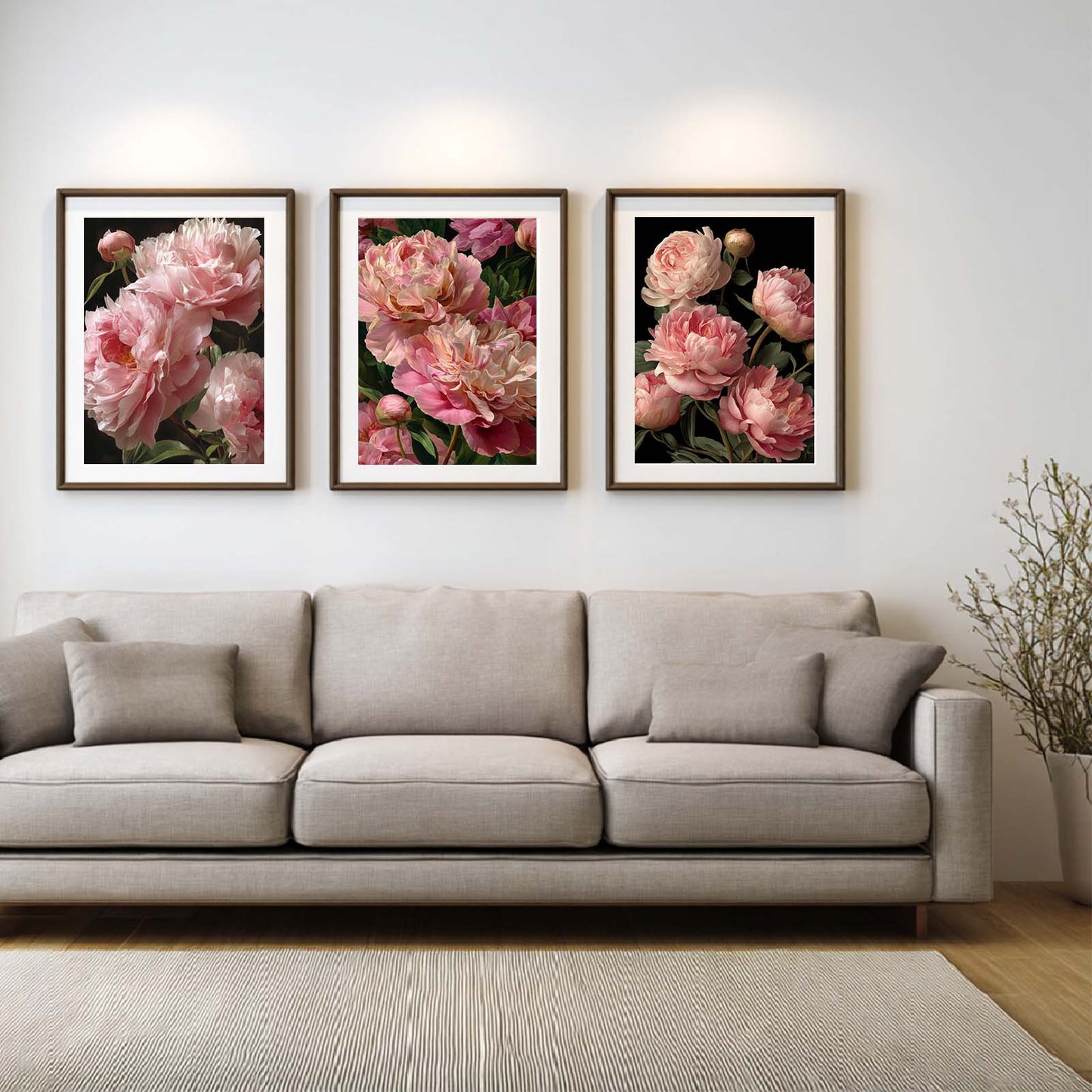 Abstract Pink Flower Canvas Painting – Wall Art for Living Room Bedroom Decoration, Poster Print, Frameless