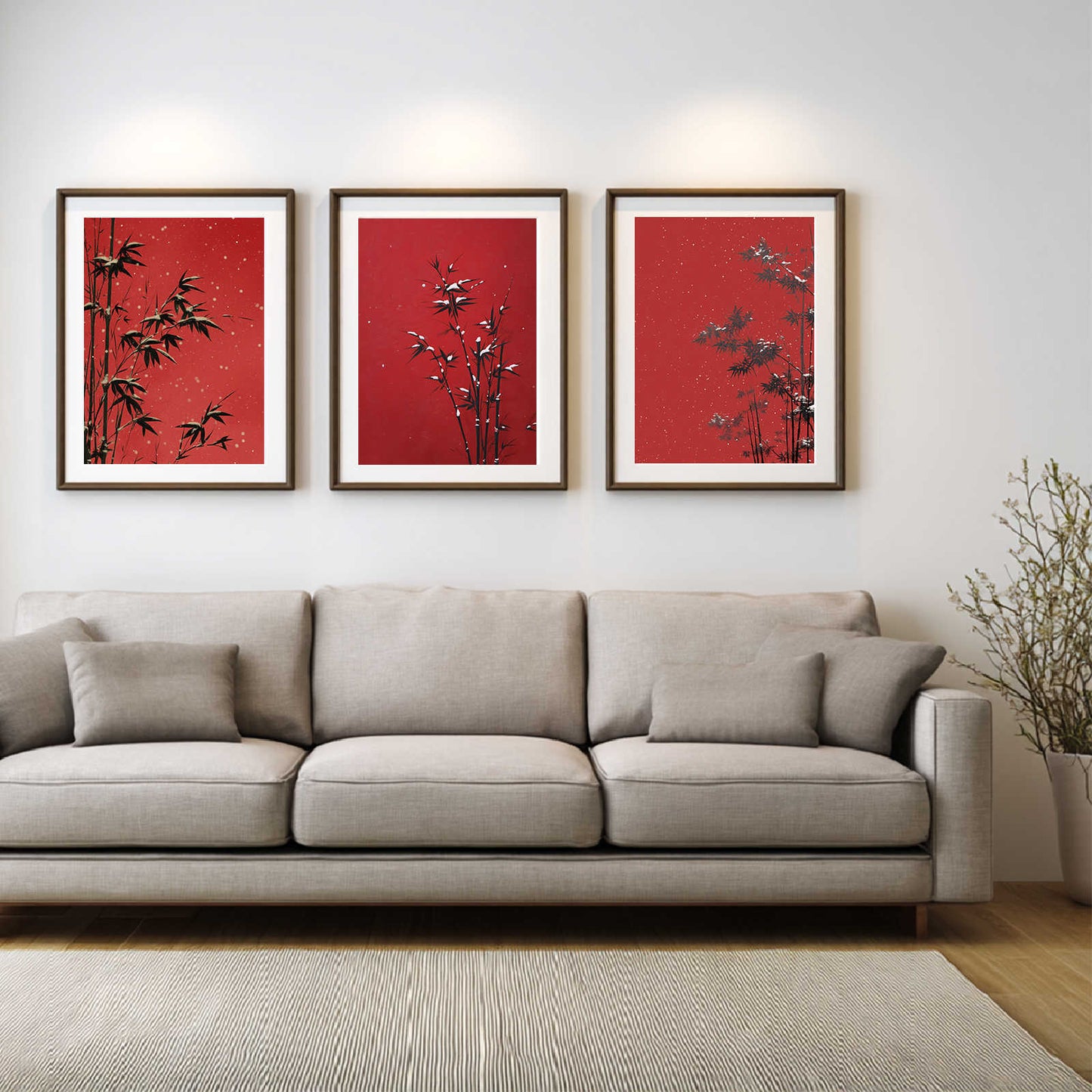 Abstract Landscape Snow Bamboo Chinese Style