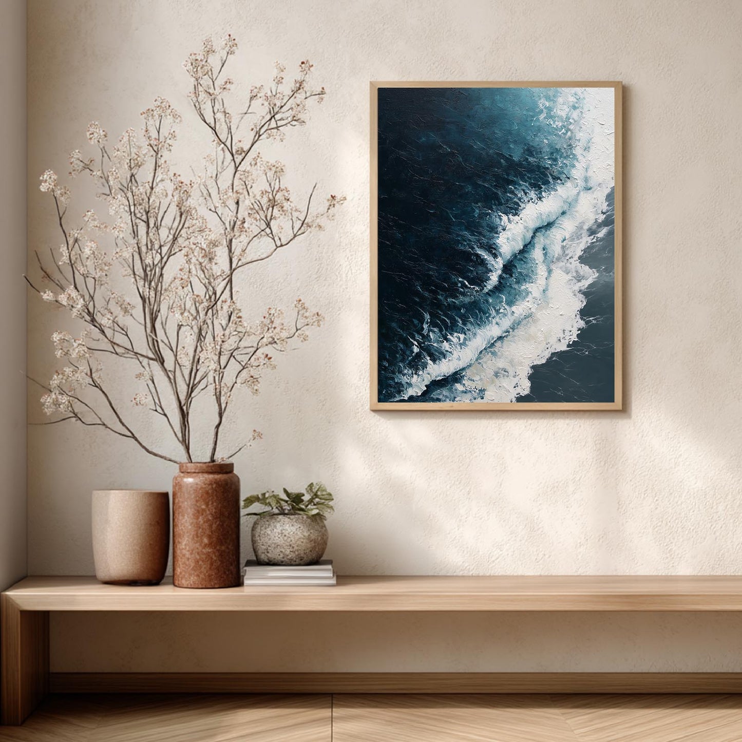 Abstract Black and White Waves