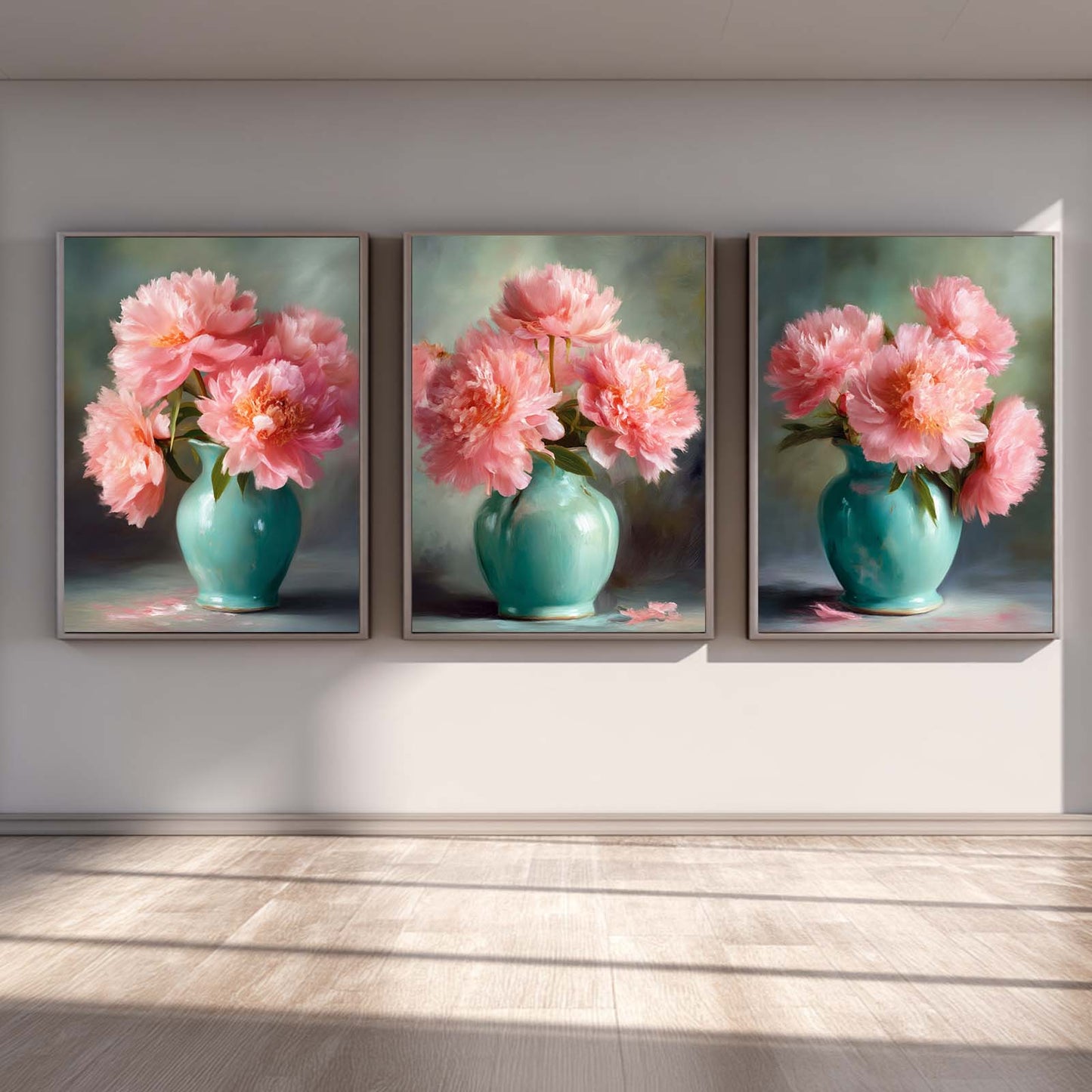 Canvas Painting Pink Peony Wall Art Plant Pictures for Living Room Bedroom Decoration Canvas Pictures Poster Frameless