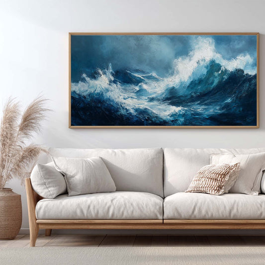 Abstract Ocean Waves Nature Canvas Painting Wall Art for Living Room Bedroom Decoration, Poster Print, Frameless