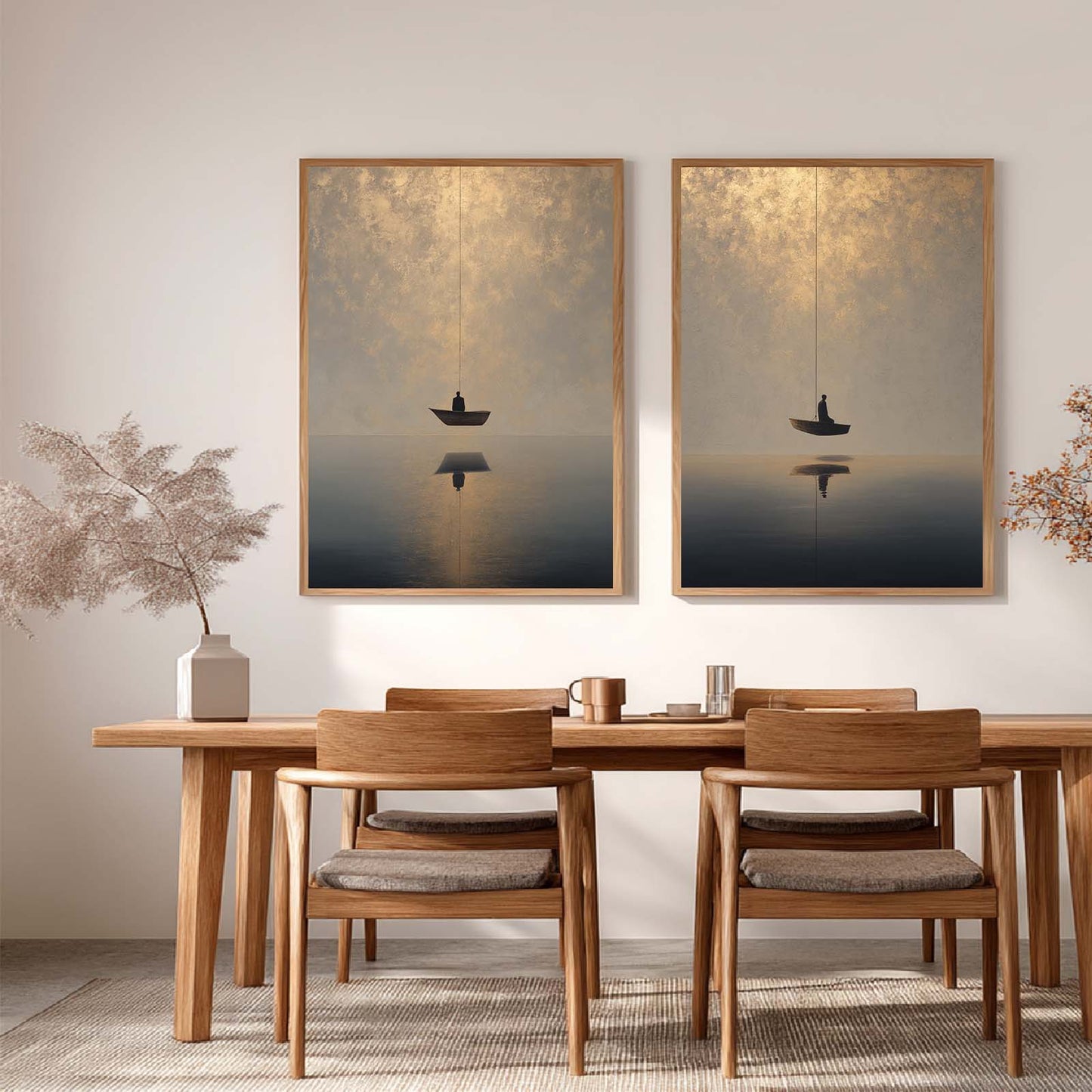 Canvas Painting Abstract Boat and Rope Wall Art Pictures for Living Room Bedroom Decoration Canvas Pictures Poster Frameless