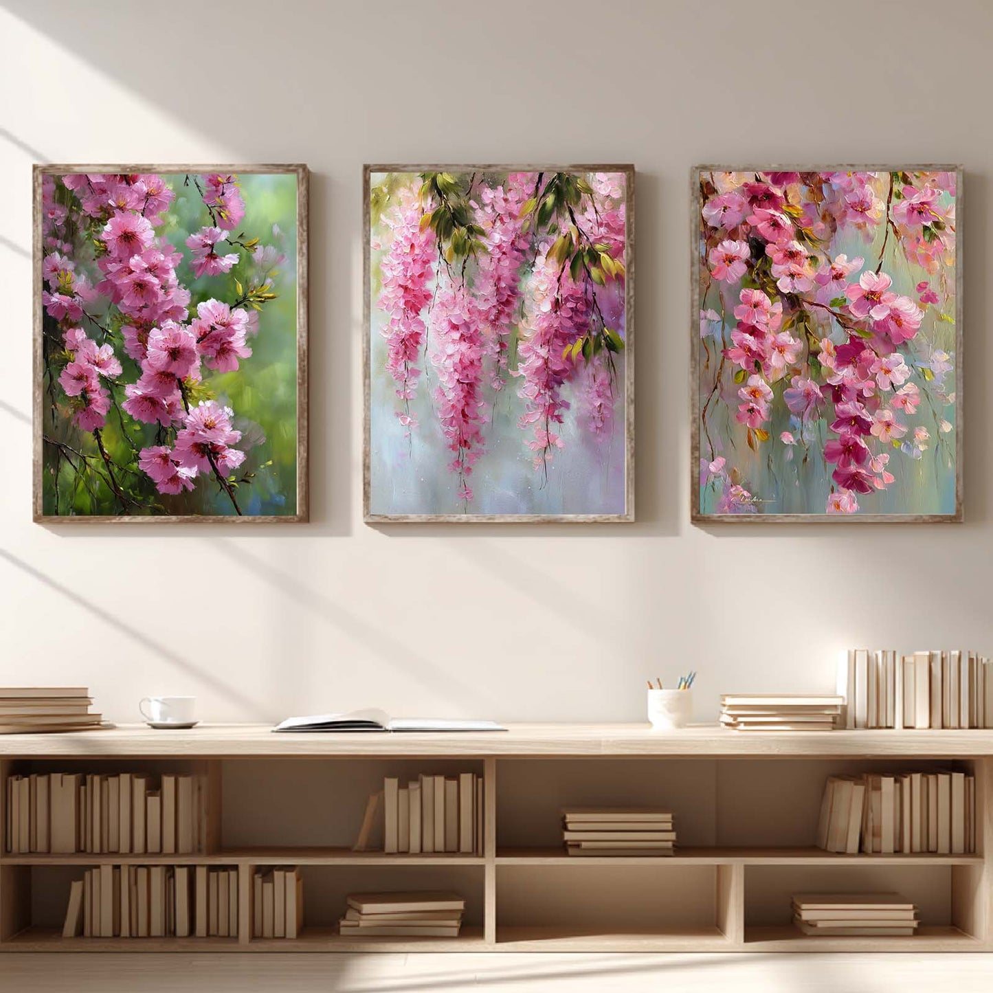 Abstract Spring Landscape Blooming Garden Canvas Painting