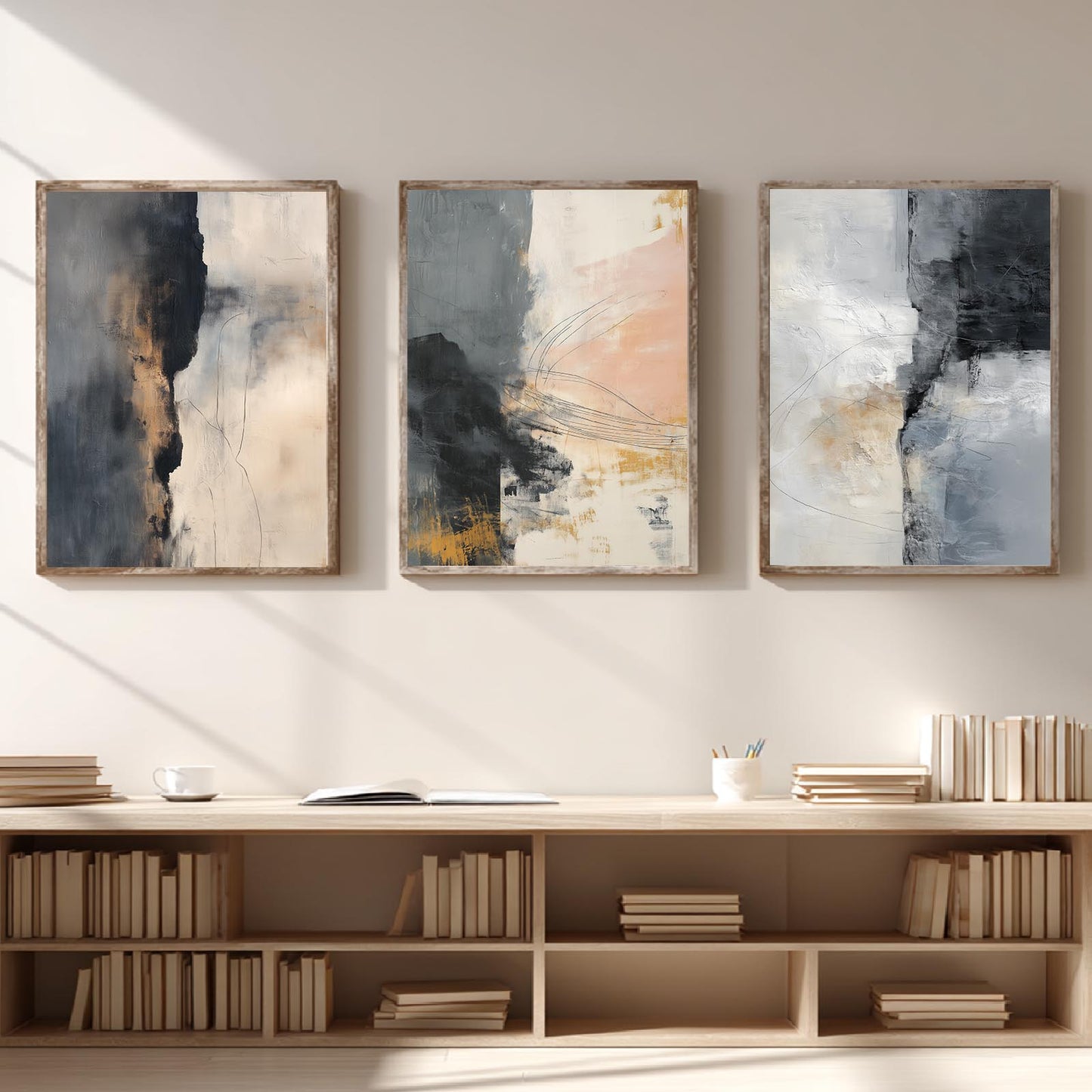 Abstract Gray Beige Geometric Lines