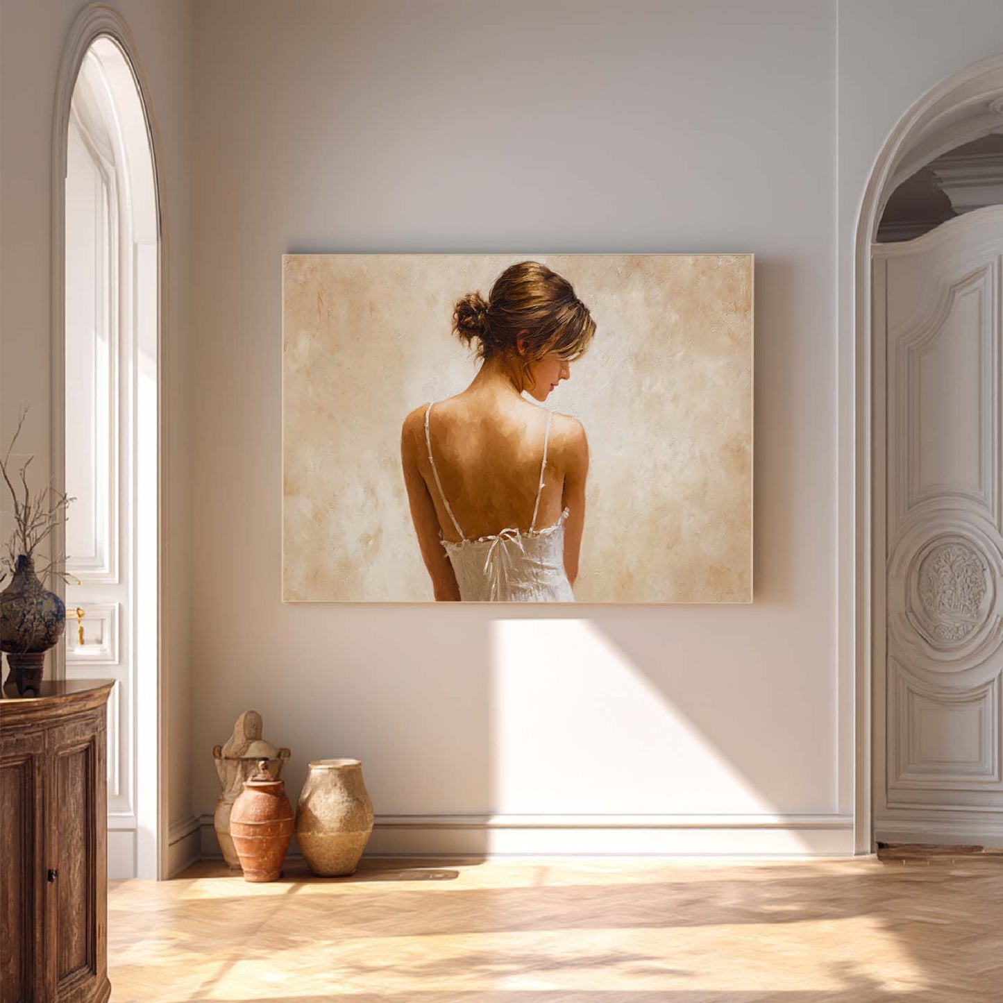 Abstract Oil Painting Beautiful Young Woman