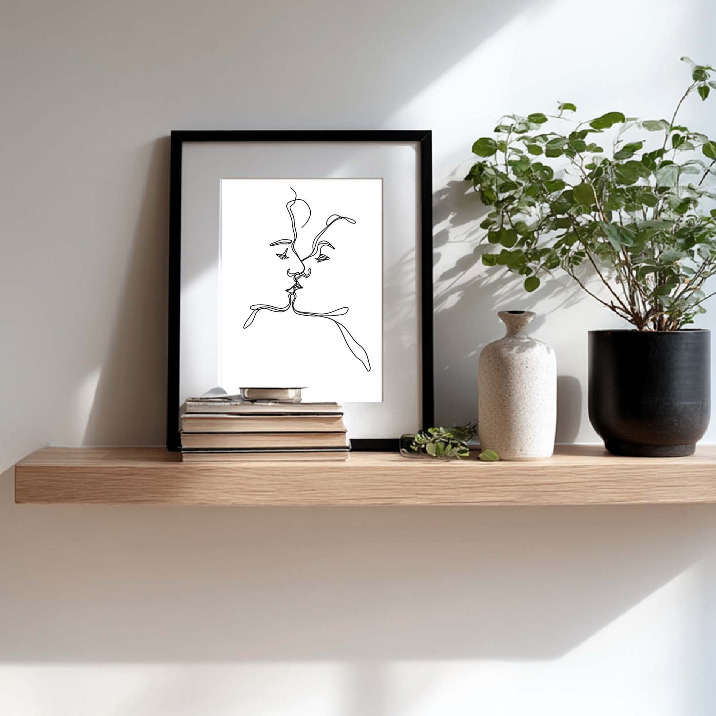 Abstract Minimalist Black and White Line Art