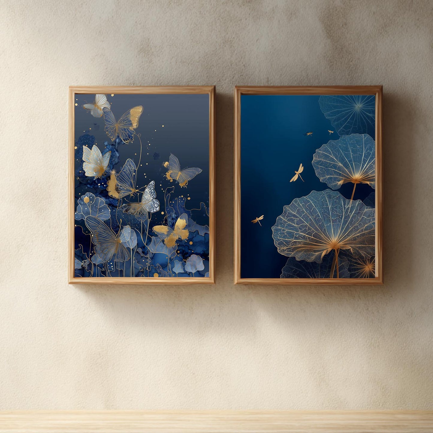 Abstract Blue Butterfly Plants
