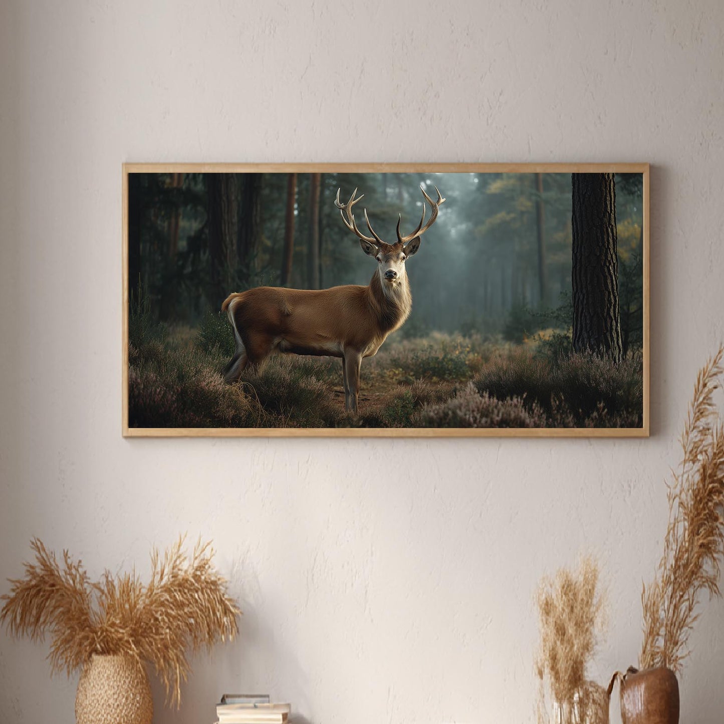 Nordic Style Mountains Forest Deer