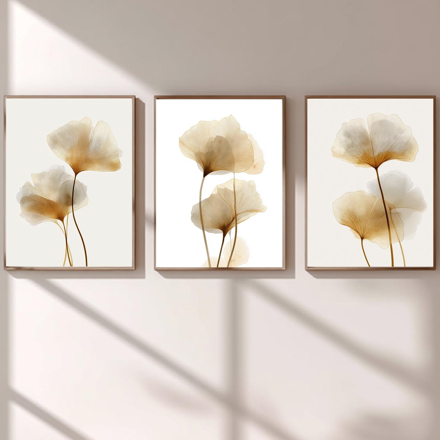 Minimalism Green Plants Beige