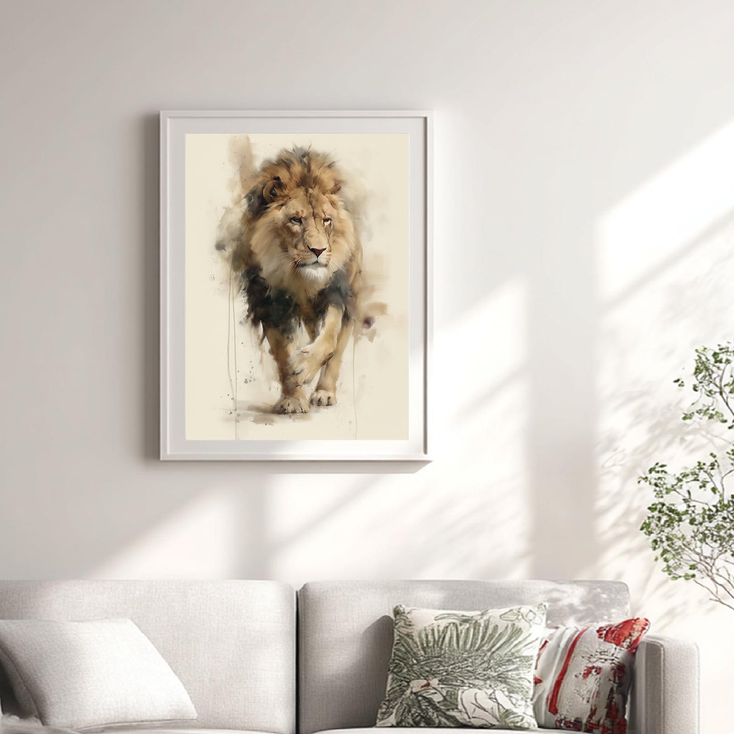 Abstract Beige Lion Animal