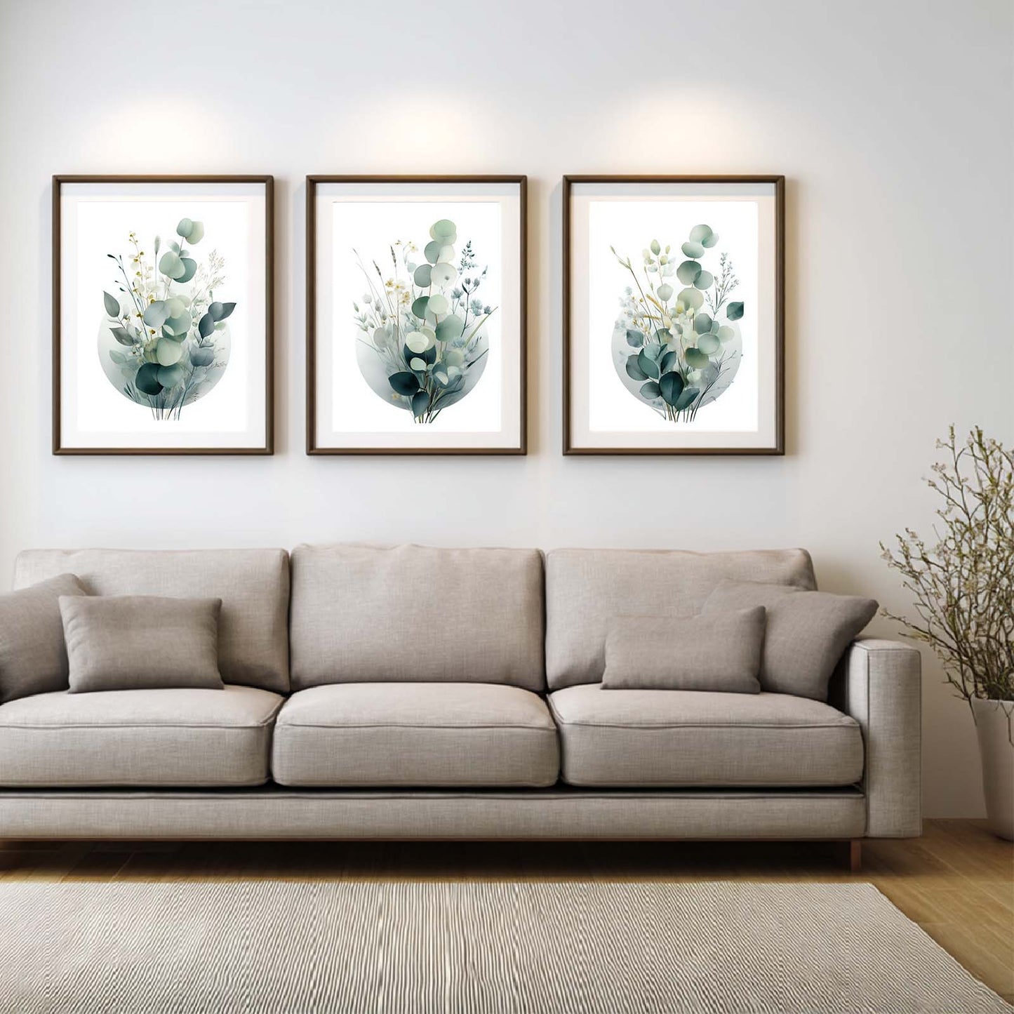 Abstract Green Leaves Flower Plant Canvas Painting Wall Art for Living Room Bedroom Decoration, Poster Print, Frameless