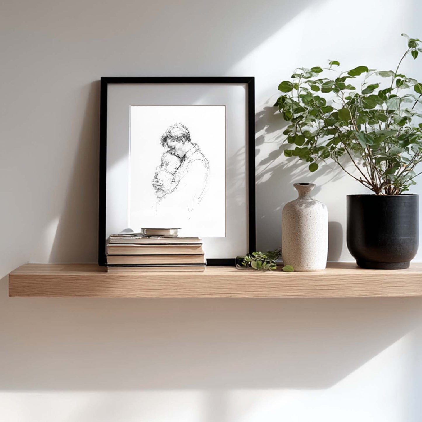 Abstract Minimalist Lines Father and Son