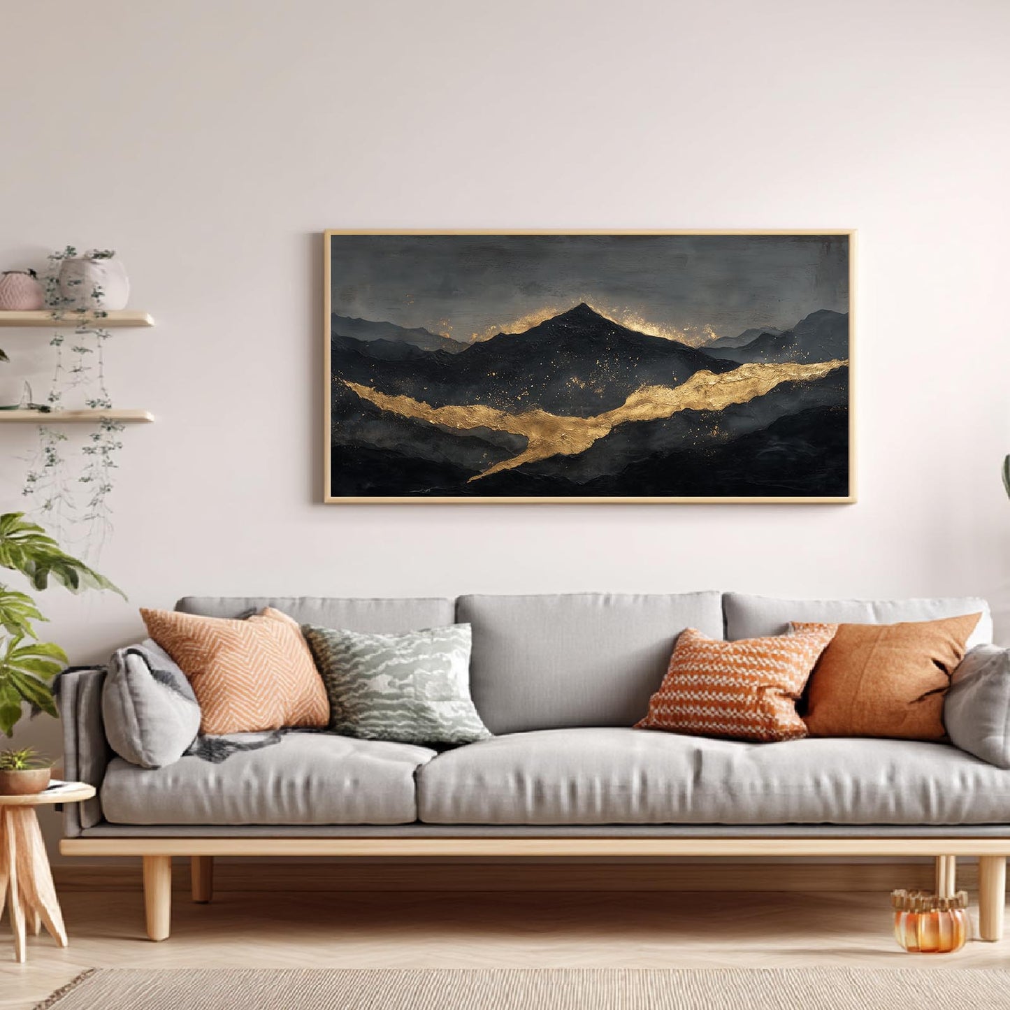 Black Gold Abstract Landscape