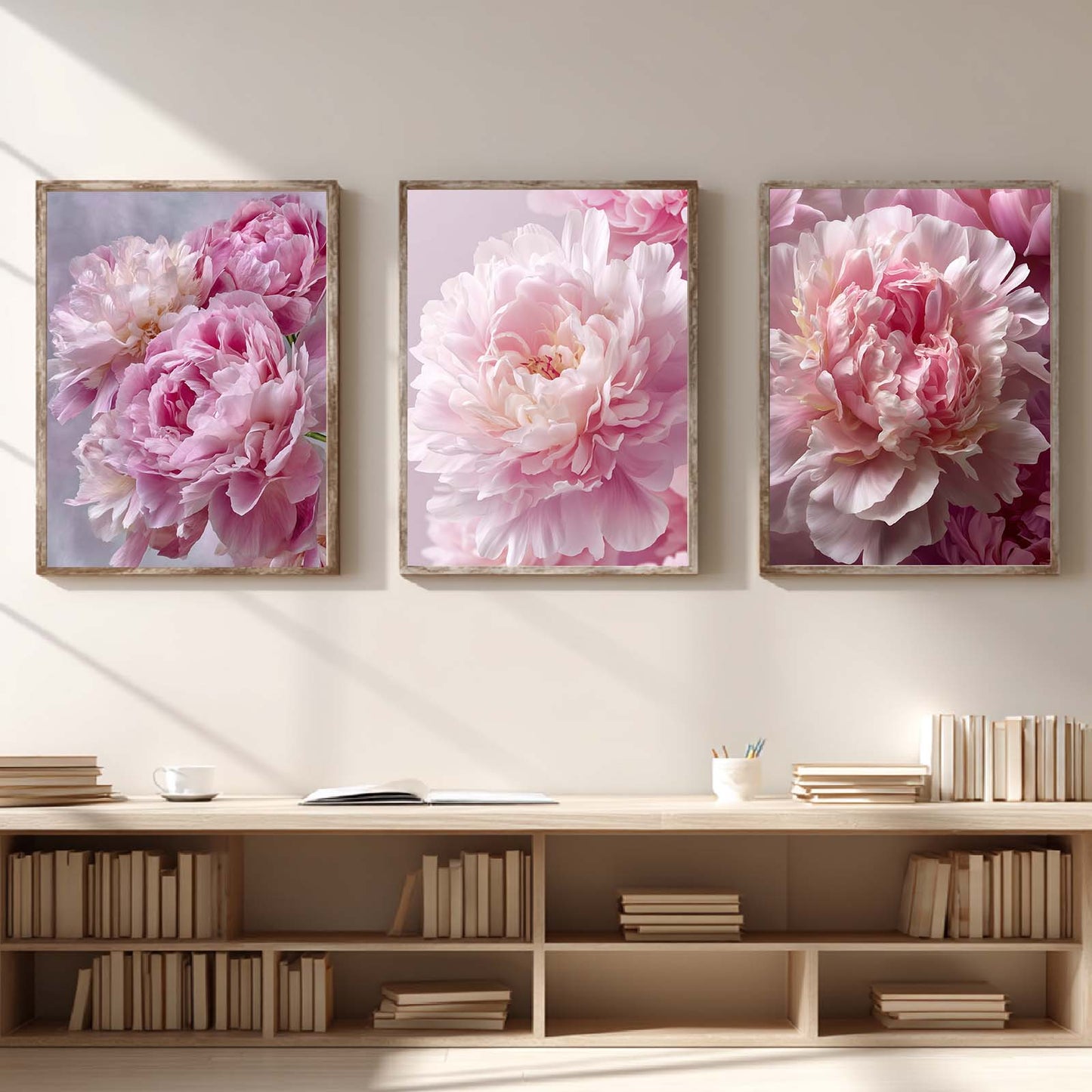Abstract Pink Flower Canvas Painting Wall Art for Living Room Bedroom Decoration, Poster Print, Frameless