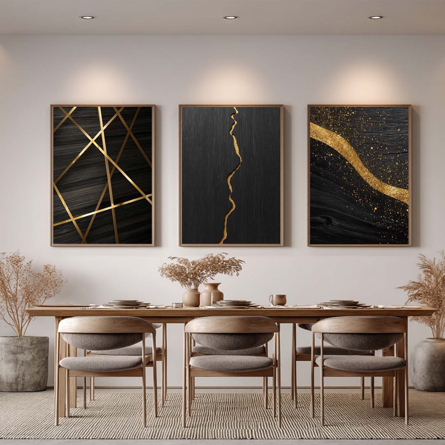 Abstract Black Annual Ring Wood Grain