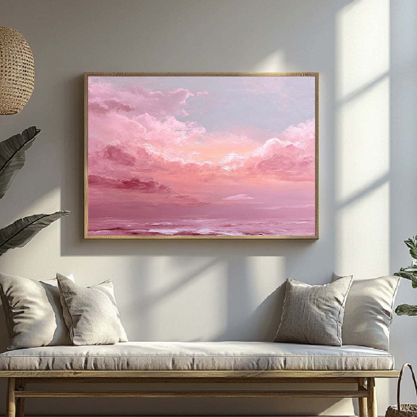 Abstract Oil Painting Pink Sky
