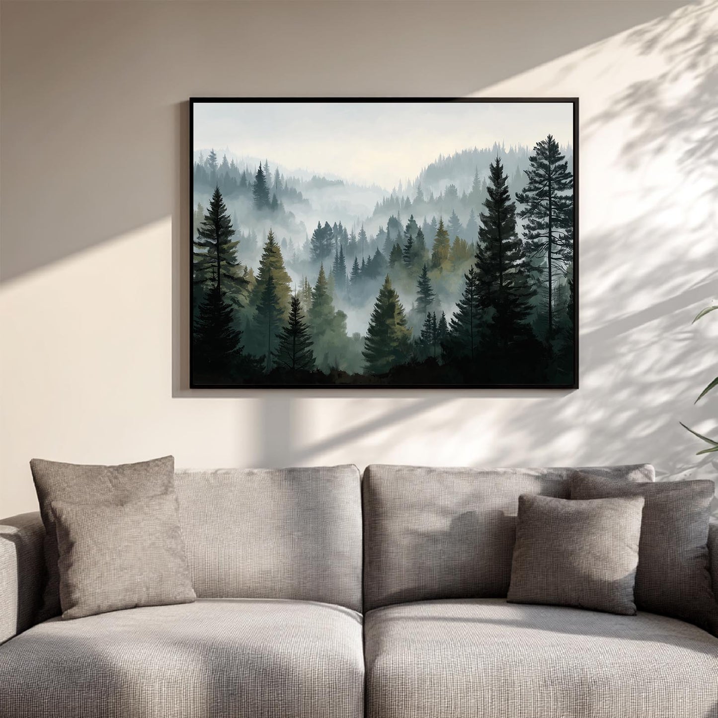Nordic Mountain Mist Abstract Landscape