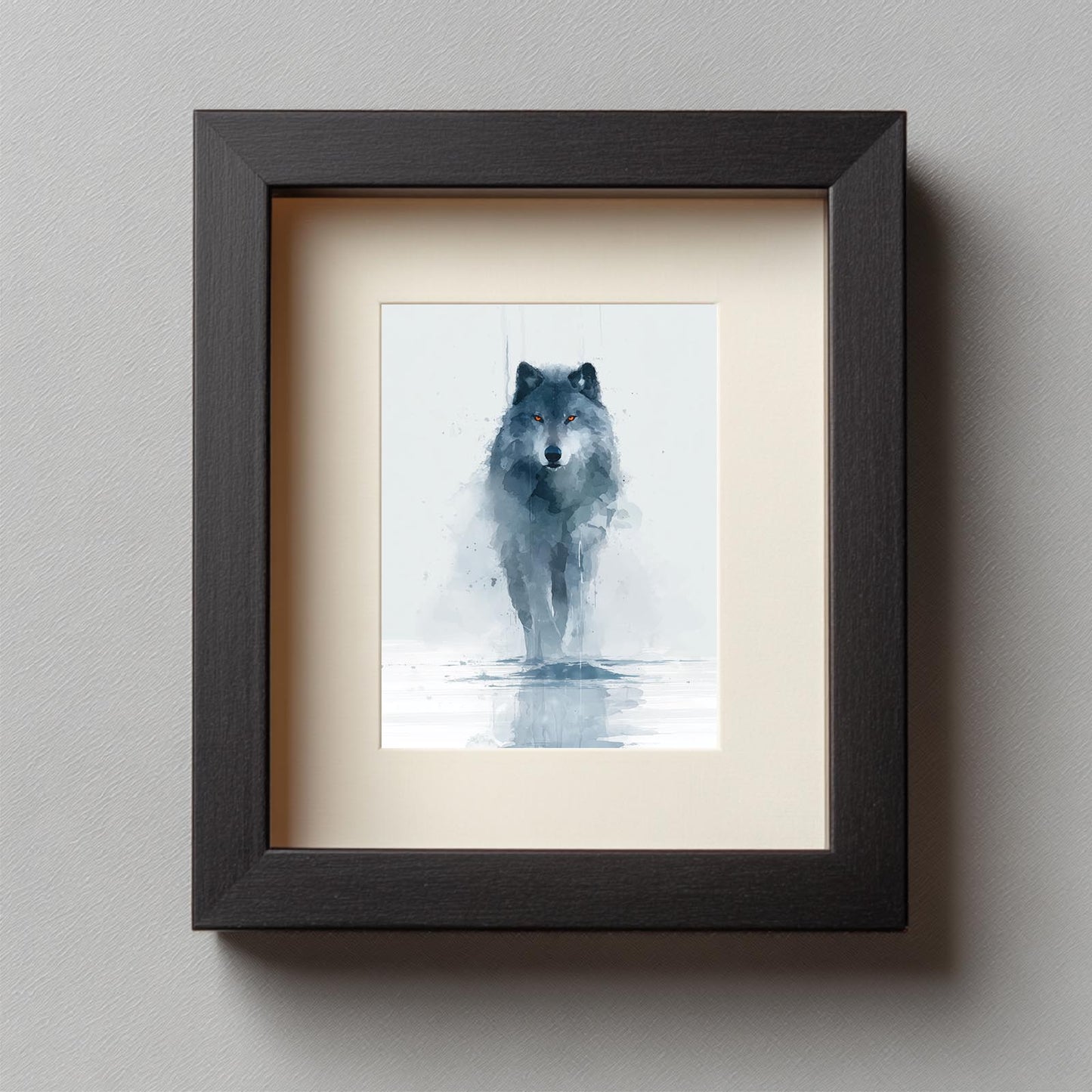 Ink Wash Style Wolf Animal Abstract