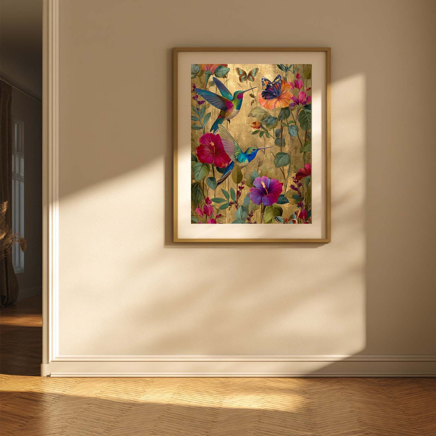 Tropical Flower Plants and Birds