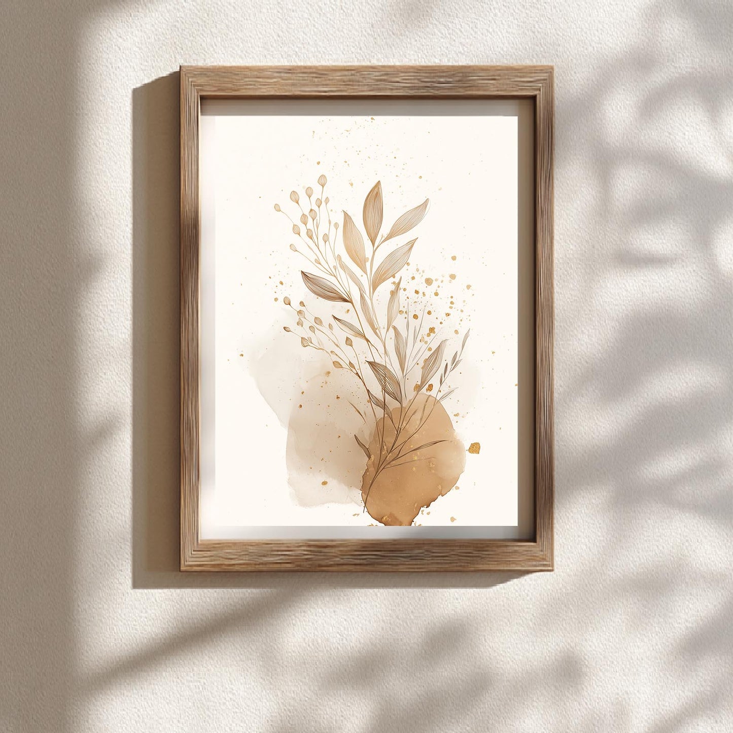 Minimalism Green Plants Beige