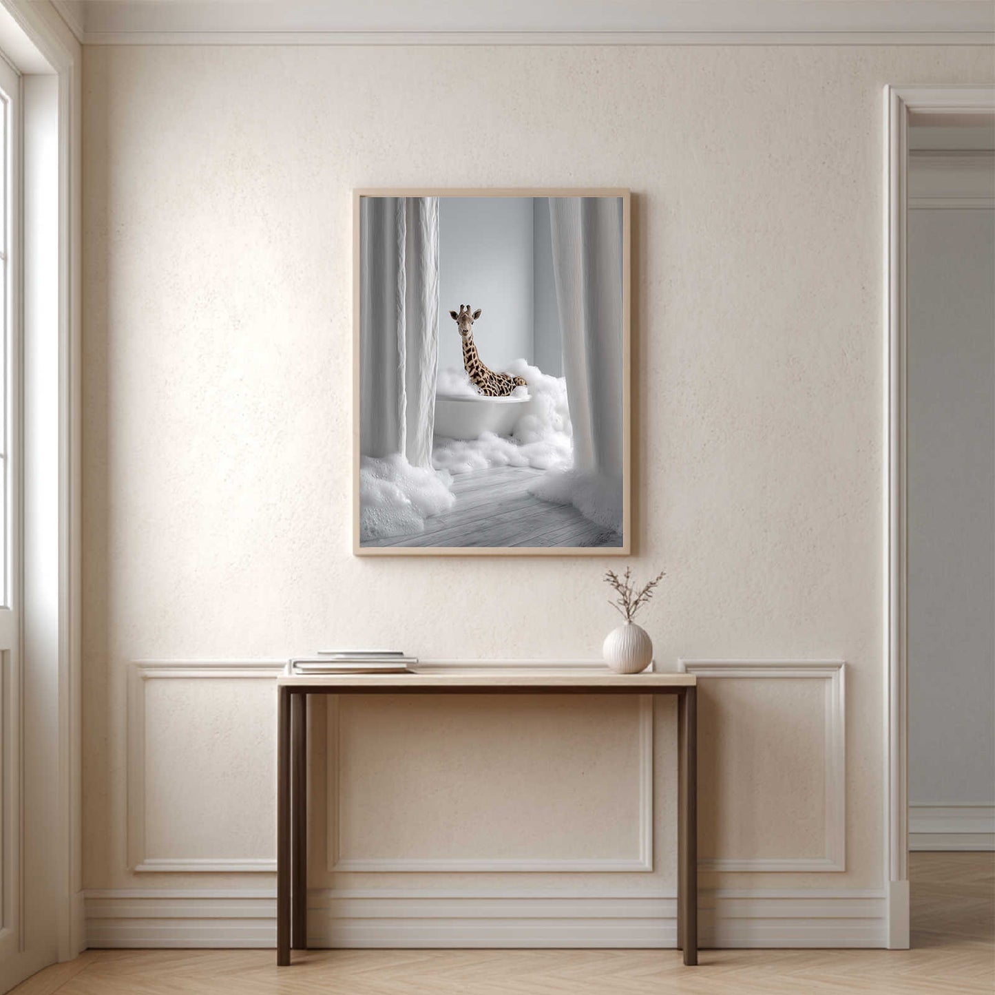 Abstract Funny Animals Taking A Bath
