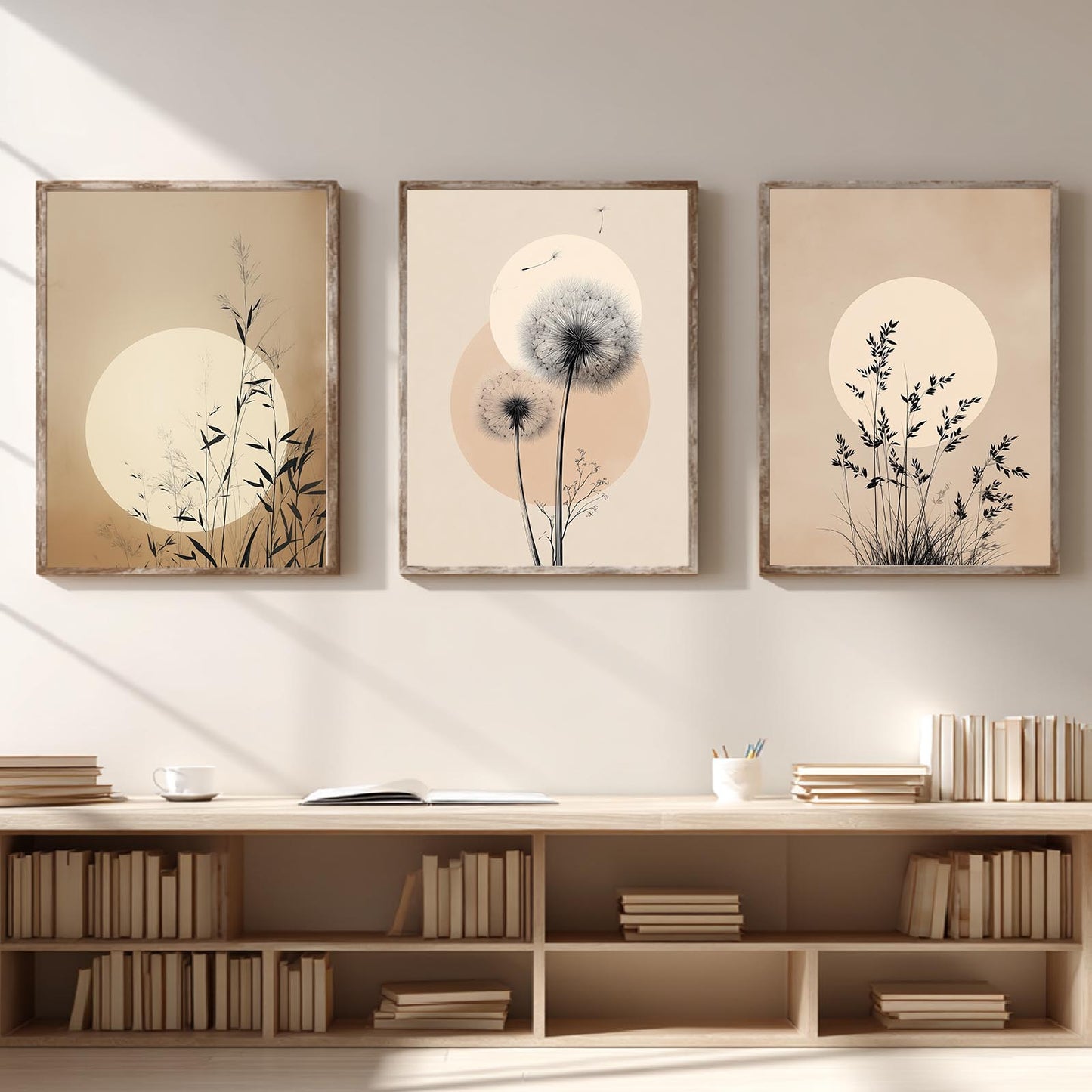 Abstract Plants Nature Beige Dandelion