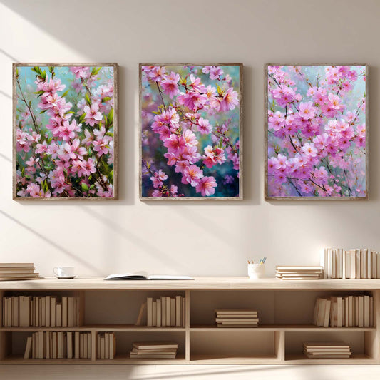 Abstract Spring Landscape Blooming Garden Canvas Painting